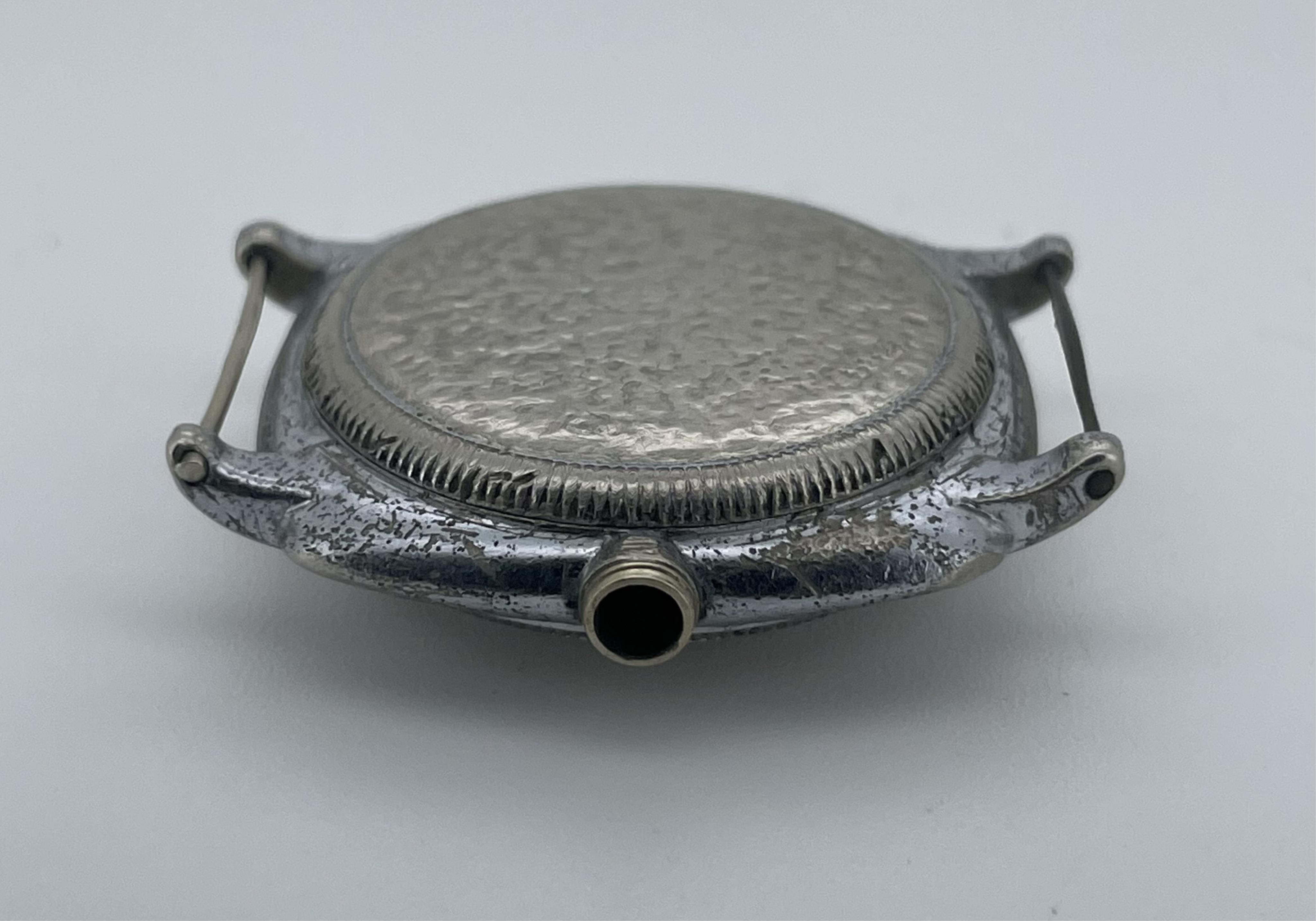 A gentleman’s 1930’s Rolex Oyster Ultra Prima chrome cased manual wind wrist watch, with Arabic dial, subsidiary seconds and cushion case, lacking winding crown and strap, case diameter 30mm.